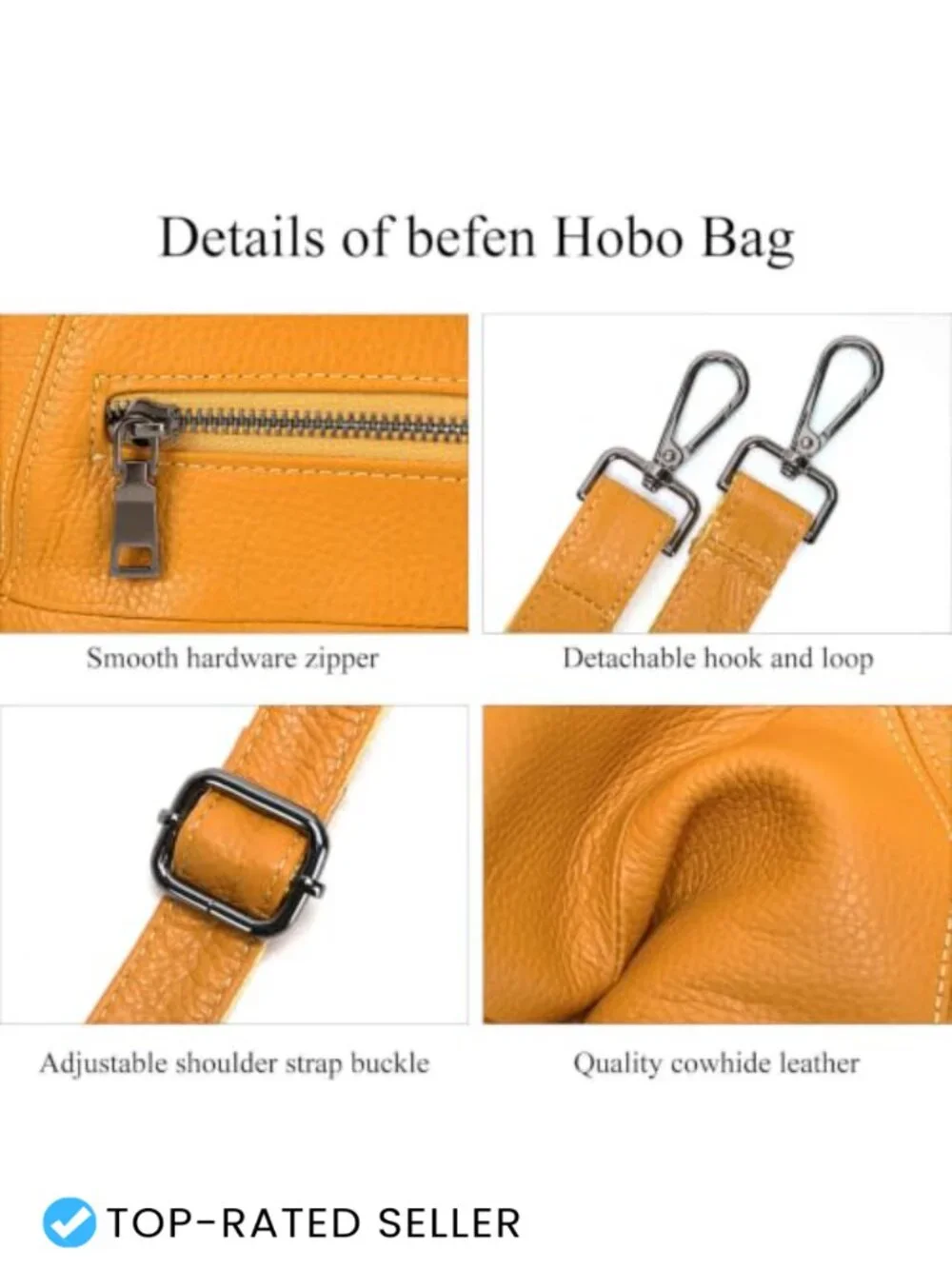 Genuine Leather Hobo Crossbody Satchel Bag Fits 9.7 Inch iPad